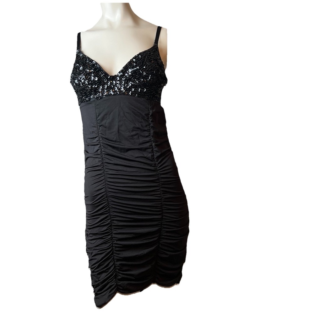 Meishulanna Women's Ruched Sequin Beaded Bra Top Sheath Dress DAMAGED BRA